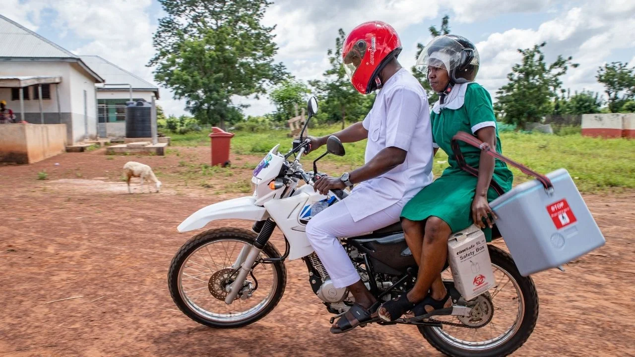 Donor support helps midwives reach families by motorbike